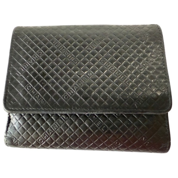 Chanel Calfskin Wallet Black Leather Camel Women's Bifold Timeless 2 COAs Card - Picture 5 of 14